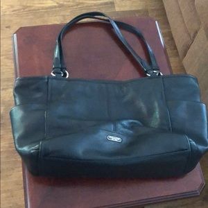 Large leather handbag